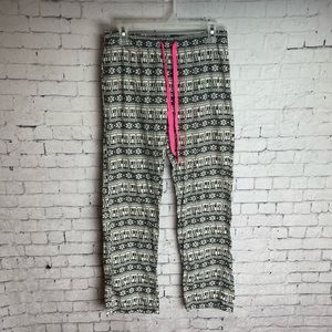 Pink by Victoria’s Secret XS PJ pants sweater print white and gray